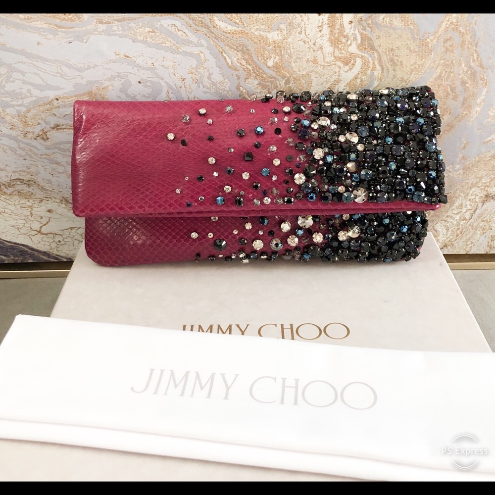 Gorgeous! Jimmy Choo Python Crystal Clutch - image 4